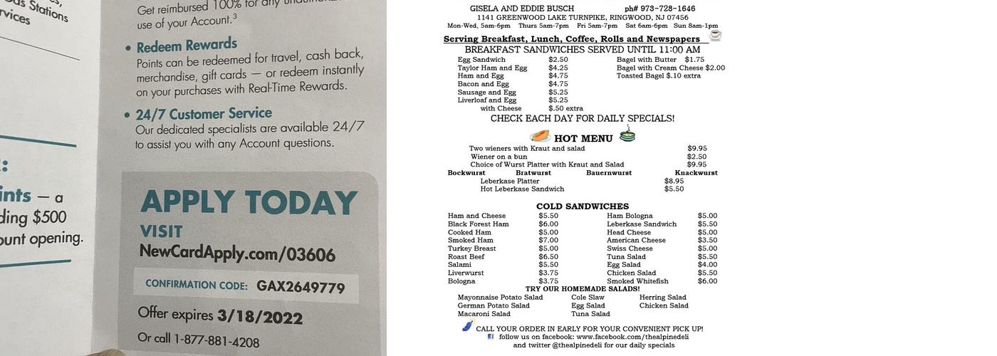 Alpine Deli & Pork Store Inc Menu