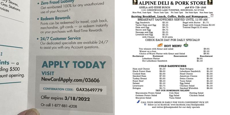 Alpine Deli & Pork Store Inc Menu