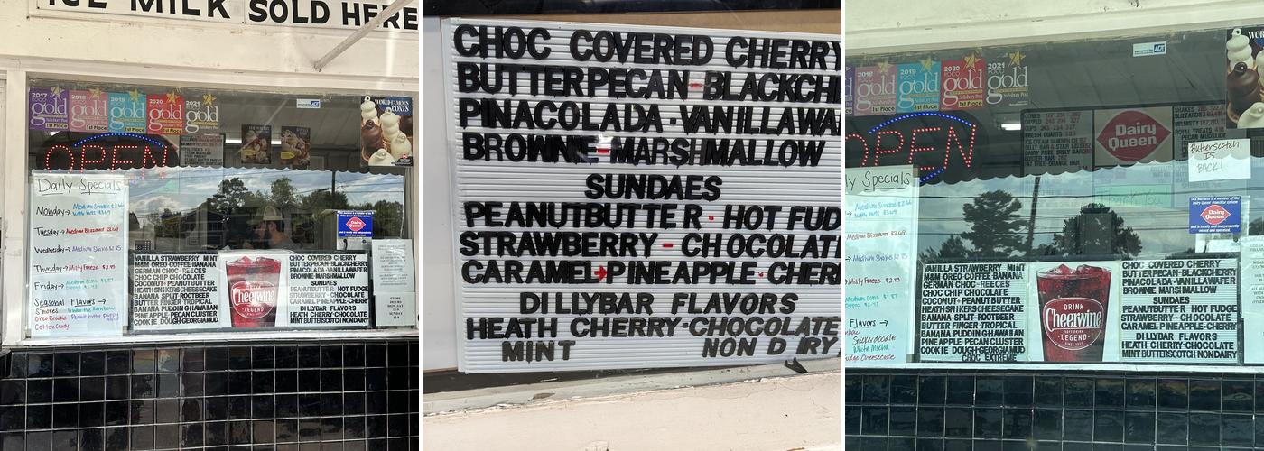 Dairy Queen Store Menu