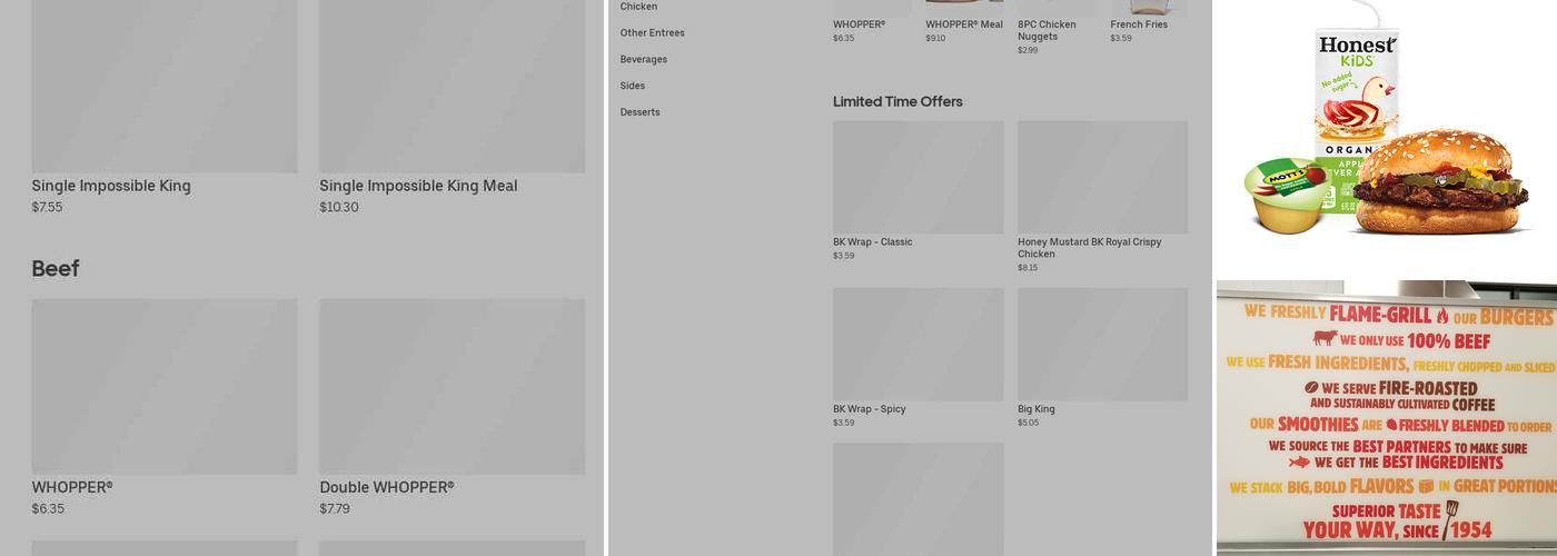 Burger King Menu