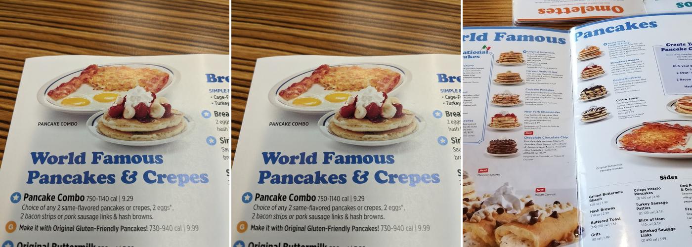 IHOP Menu