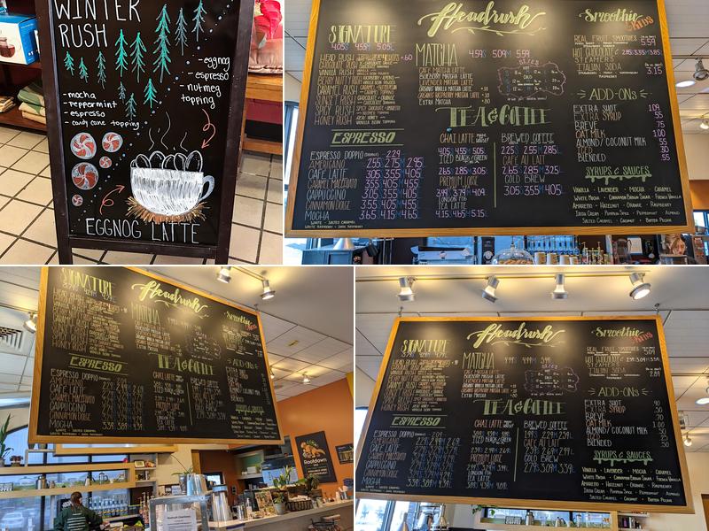 Headrush Roasters Menu