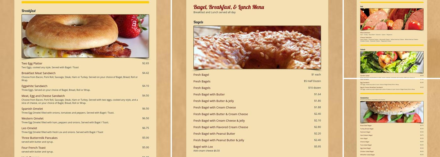 Jim's Bagel Loft Menu