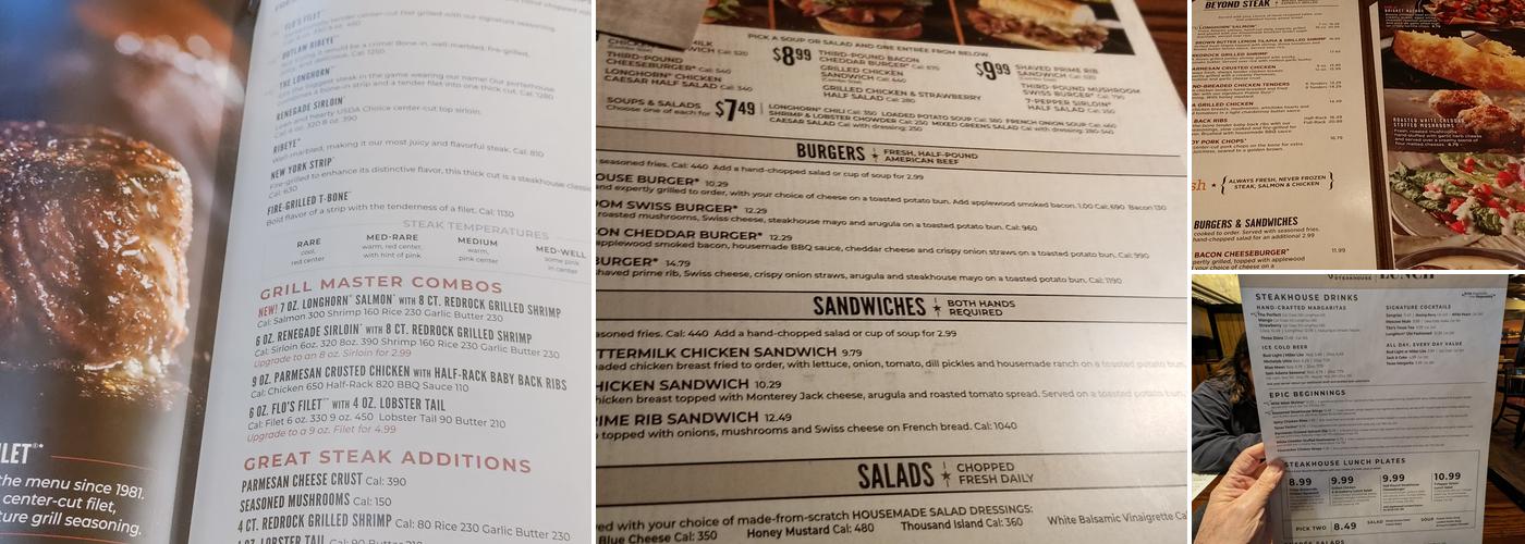 LongHorn Steakhouse Menu