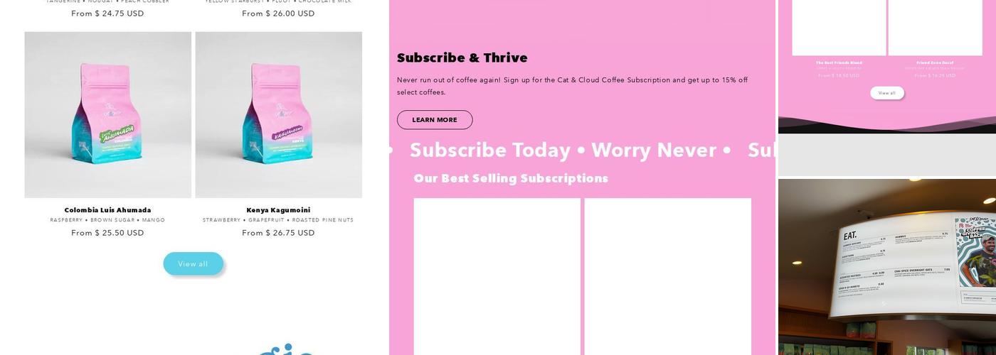 Cat & Cloud Coffee Menu