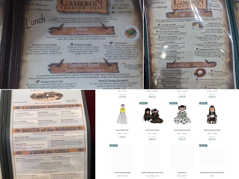 Cameron Trading Post Menu