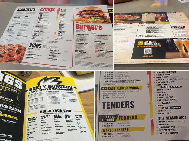 Buffalo Wild Wings Menu