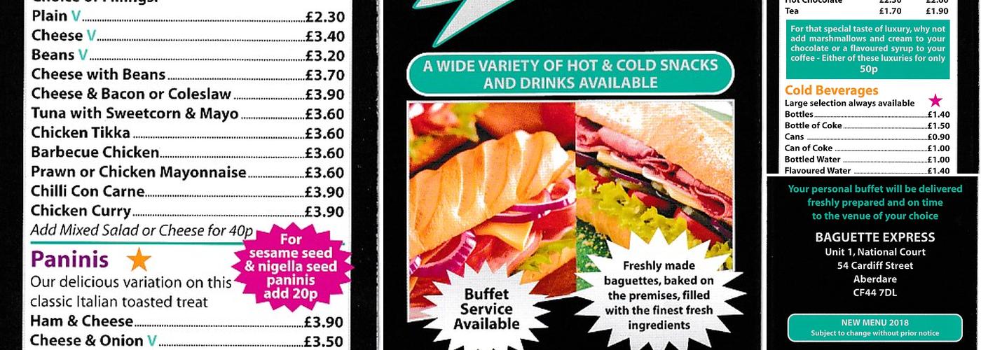Baguettes Express Menu
