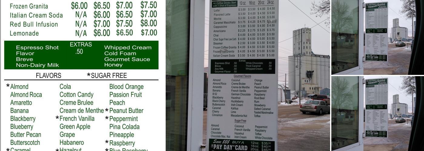 Snowy Mountain Mudd Menu