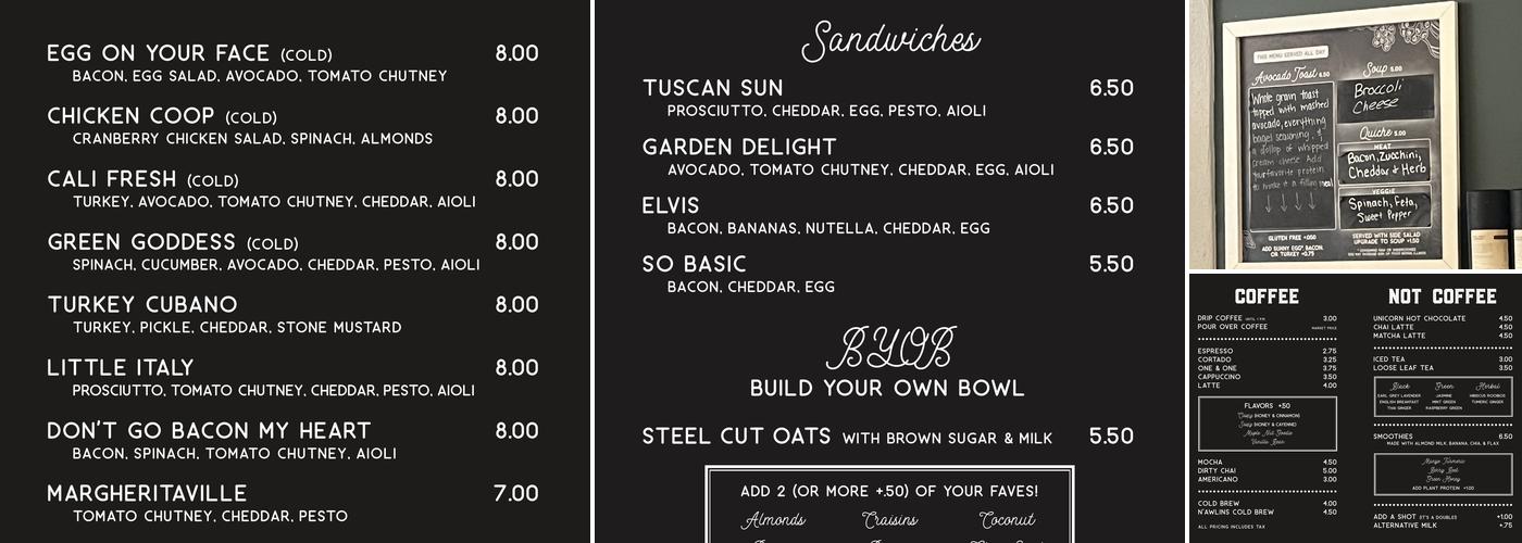 Dash Coffee Roasters Menu