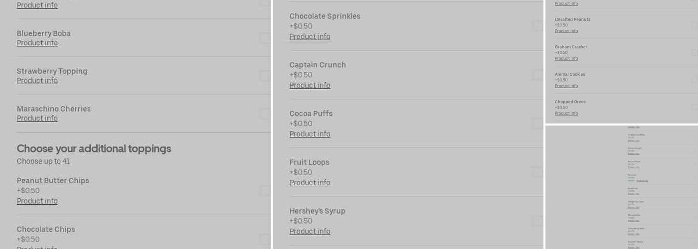 Yogurt Time Menu