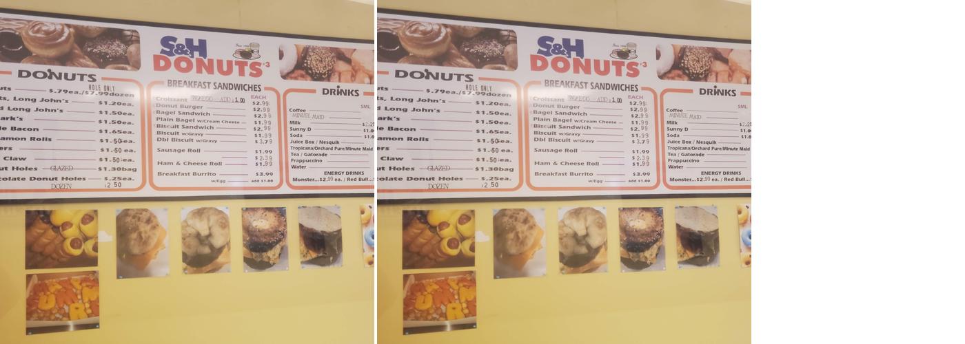 S & H Donuts #3 Menu