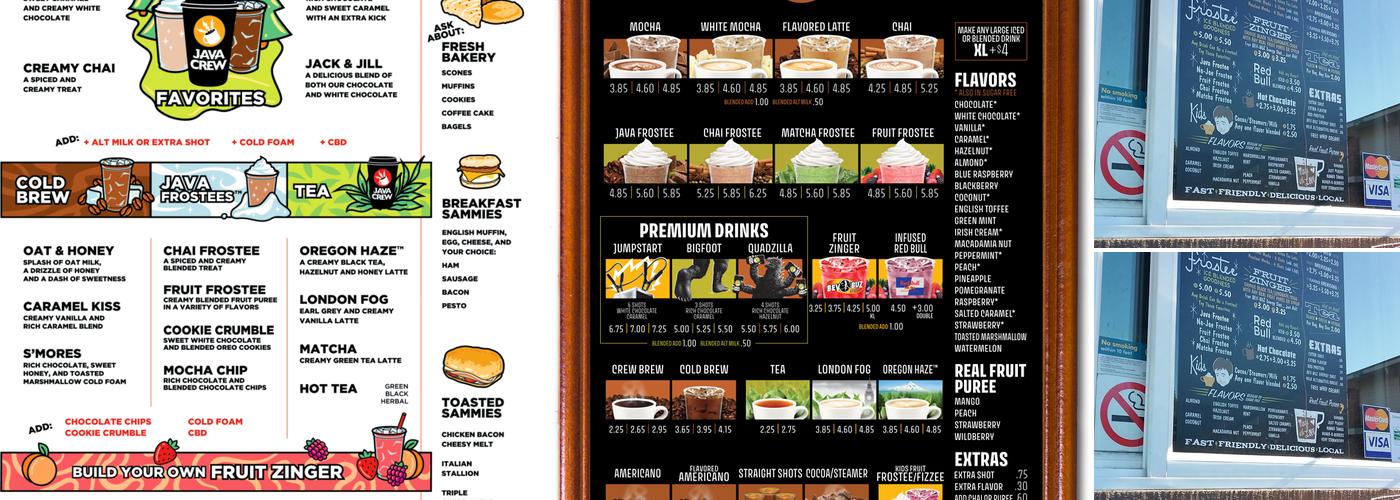 Java Crew Keizer Menu