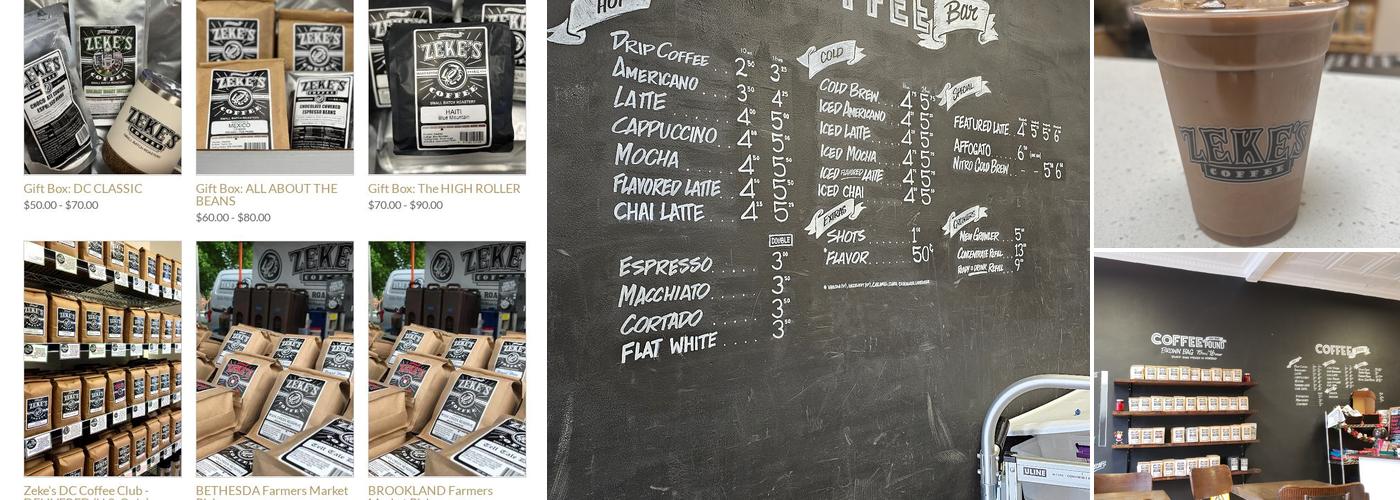 Zeke's Coffee of DC Menu