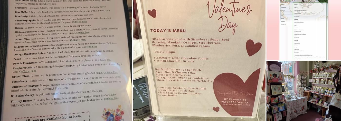TranquilaTEA Tea Room and Gift Shop Menu