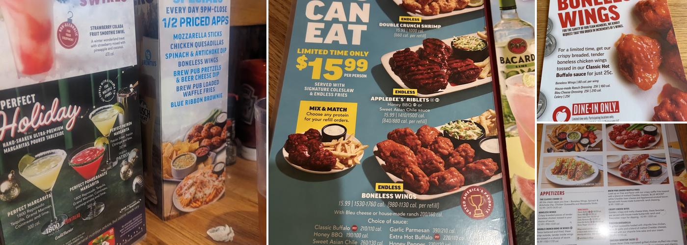Applebee's Grill + Bar Menu