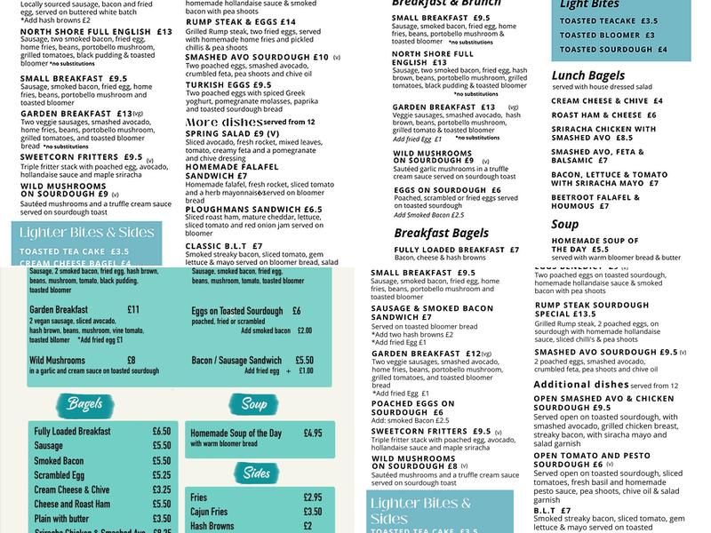 North Shore Coffee House and Kitchen Menu