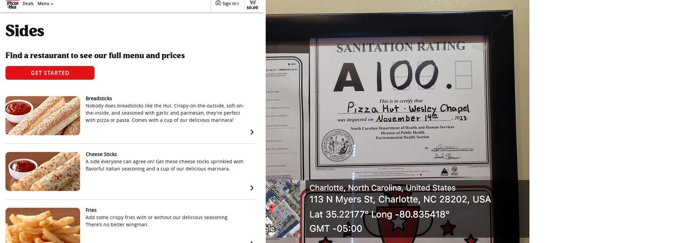 Pizza Hut Menu