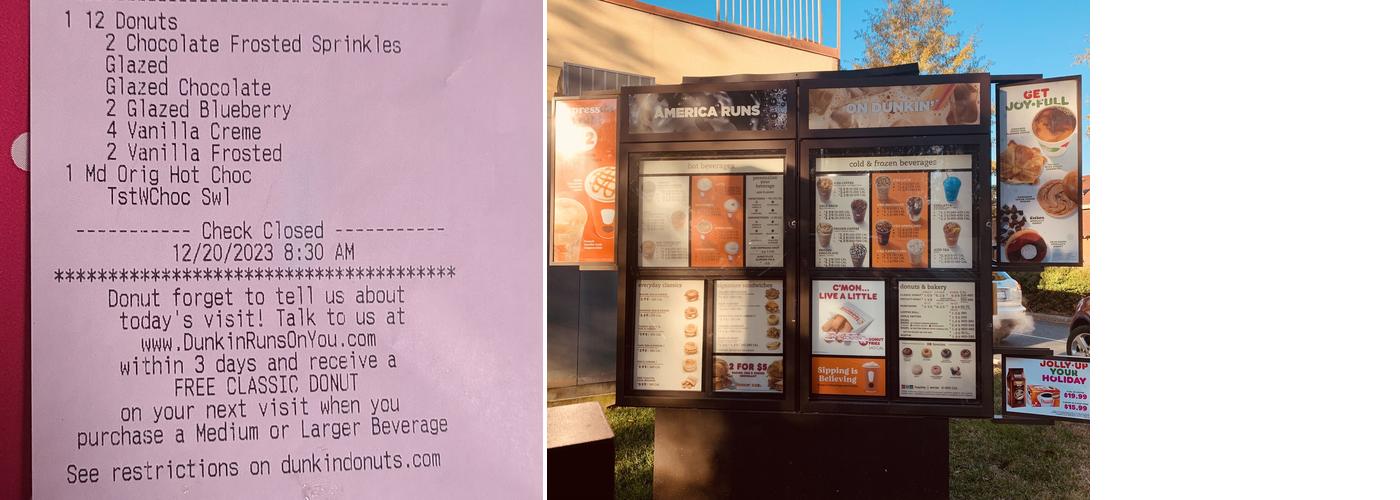 Dunkin' Menu