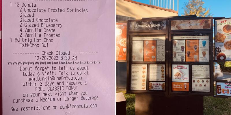Dunkin' Menu
