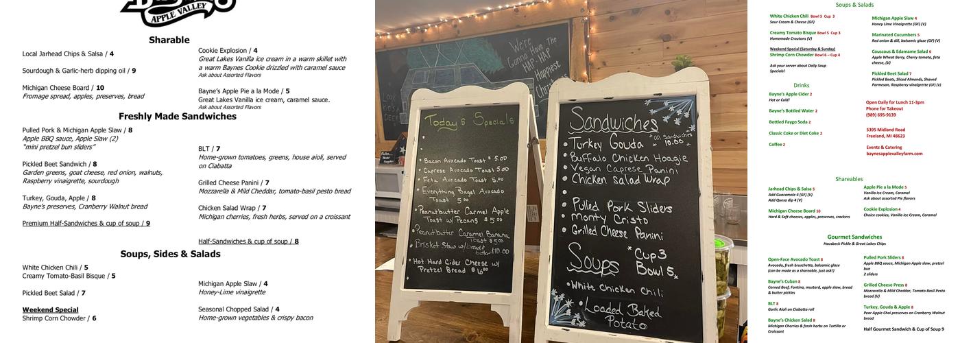 Bayne's Apple Valley Menu