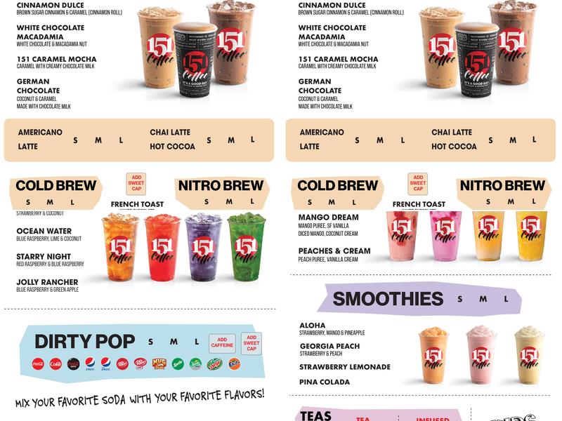 151 Coffee Menu