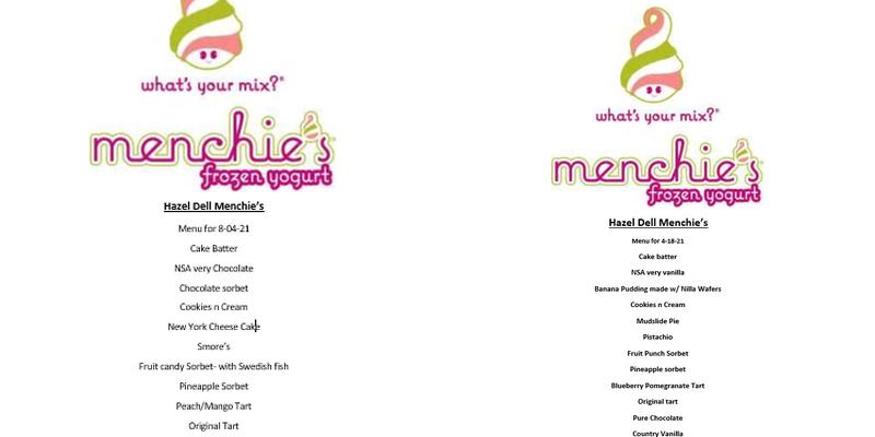 Menchie's Frozen Yogurt Menu
