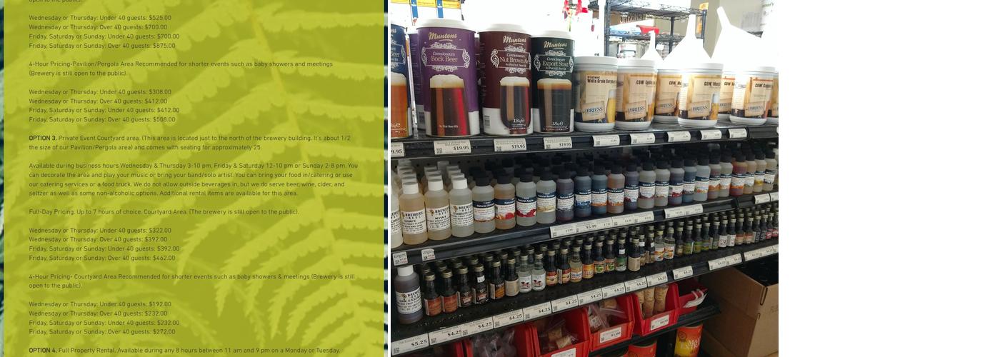 Gary's Homebrew Supply Menu