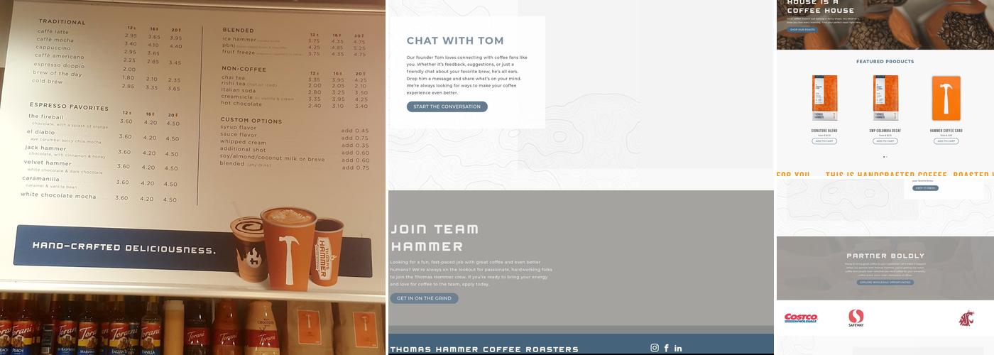 Thomas Hammer Coffee Roasters Menu
