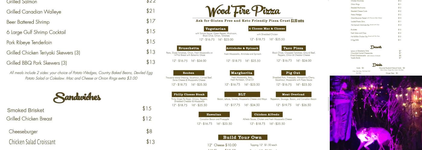 The Fuzzy Pig Menu