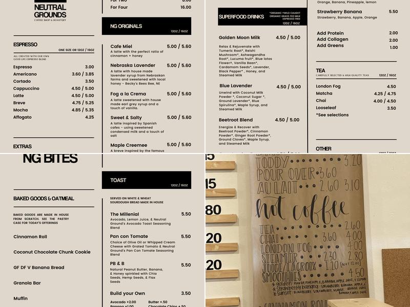 Neutral Grounds Menu