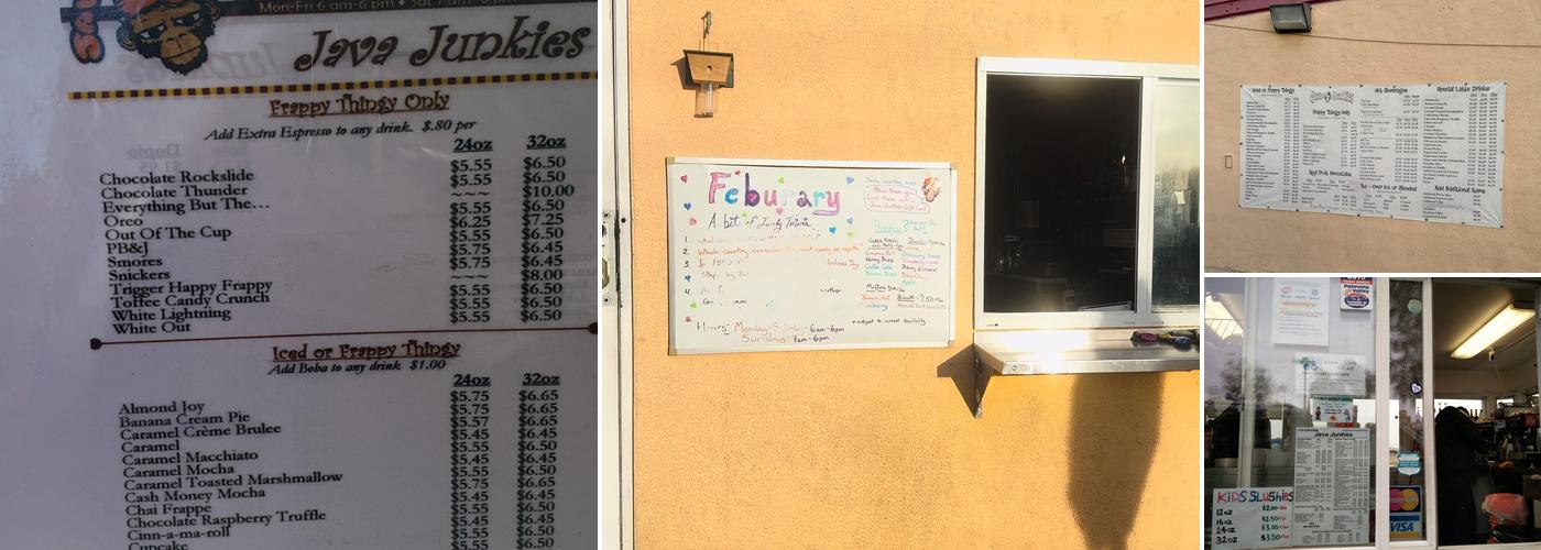 Java Junkies Menu