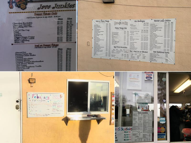 Java Junkies Menu