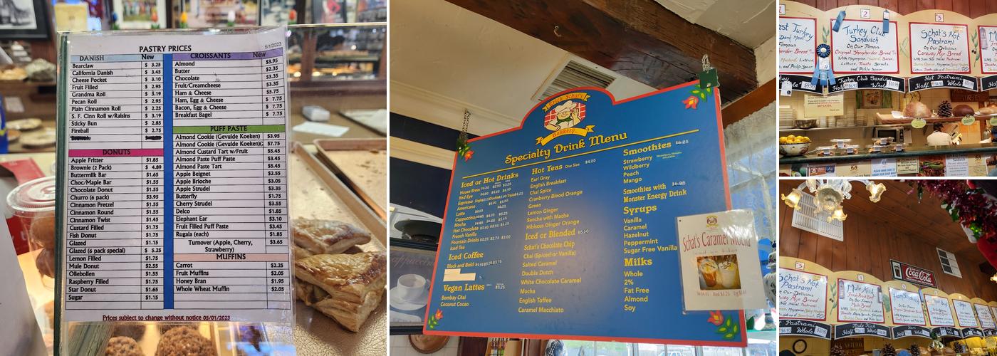 Erick Schat's Bakery Menu