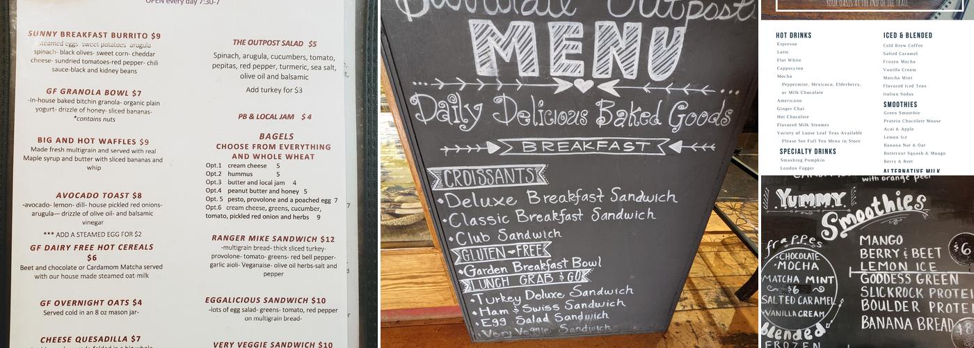 Burr Trail Outpost Menu