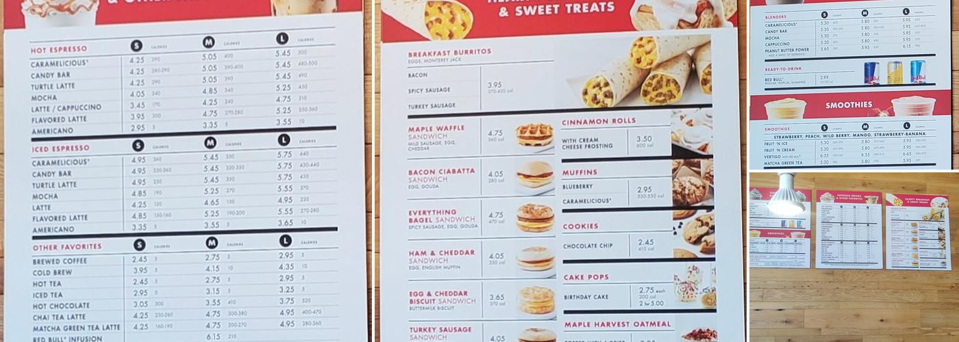 Scooter's Coffee Menu