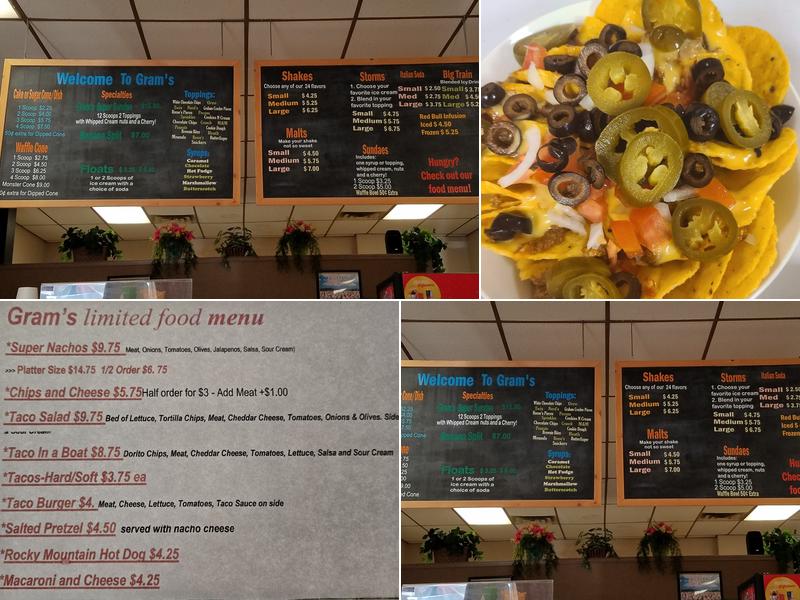 Gram's Ice Cream Menu