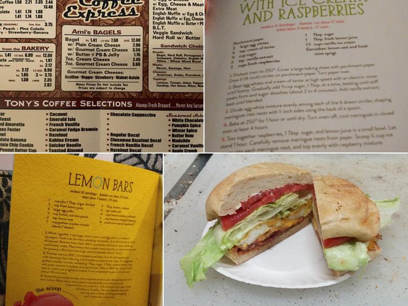 Tony's Coffee Express Menu