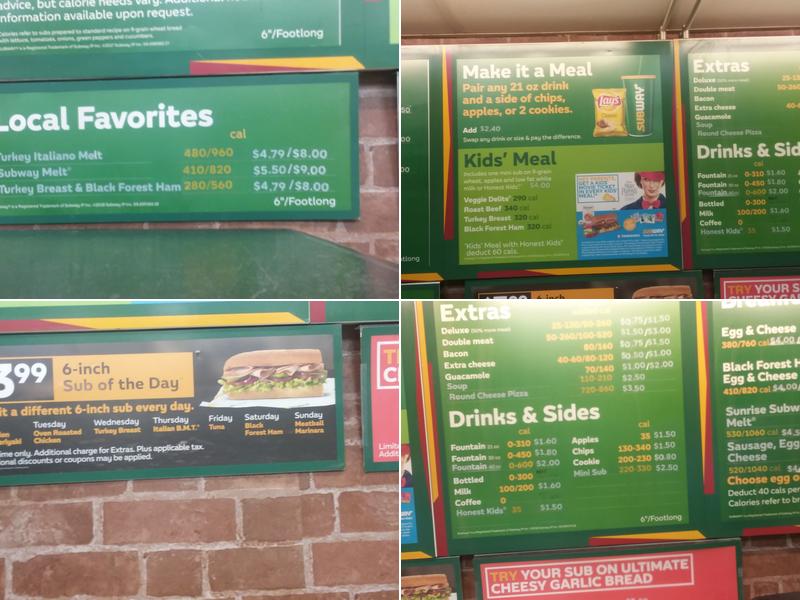 Subway Menu