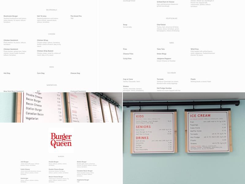 Burger Queen Drive In Menu