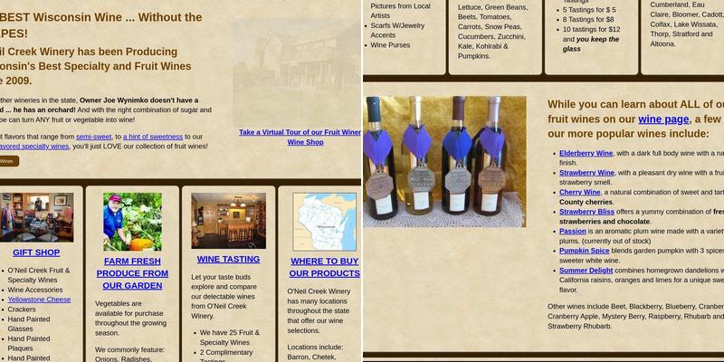 O'Neil Creek Winery Menu