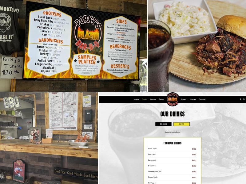 Porky's Blazin' Bar-B-Q Menu