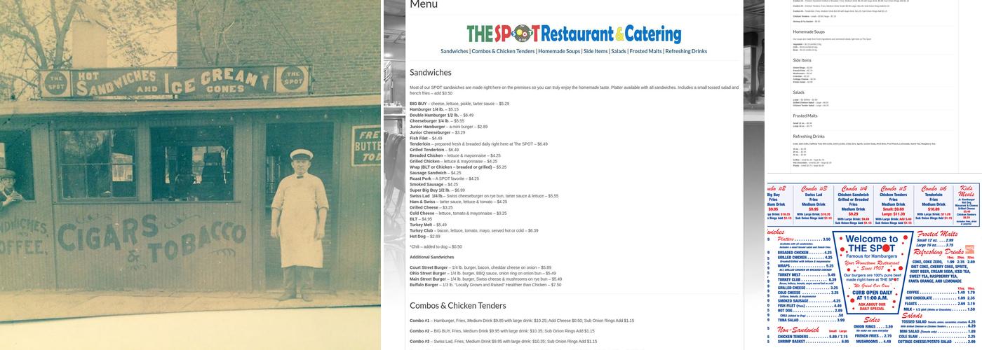 The Spot Restaurant Menu