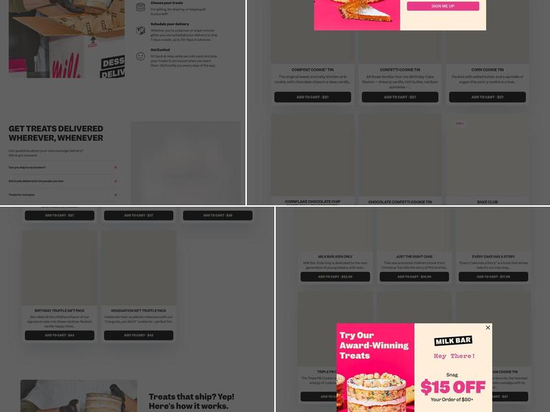 Milk Bar Menu