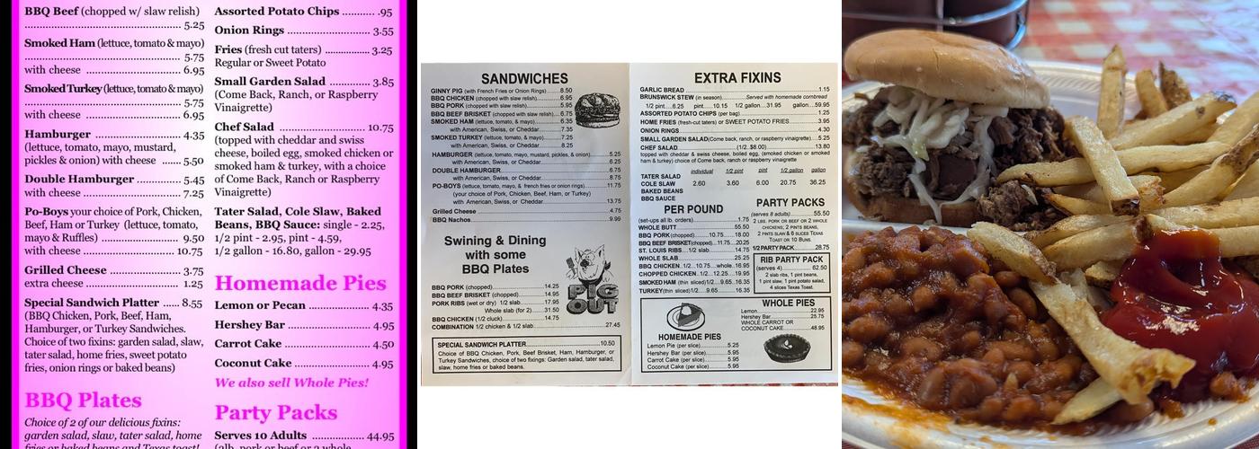 Hickory Pit Menu