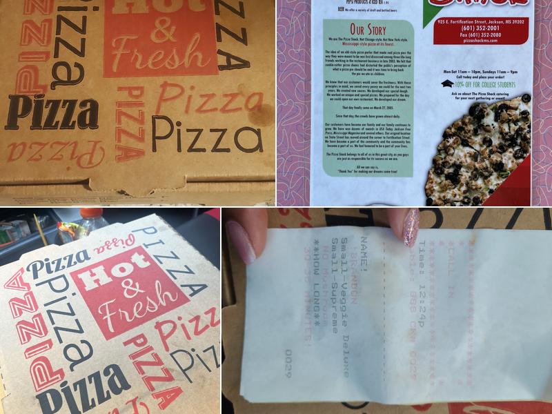 The Pizza Shack Menu