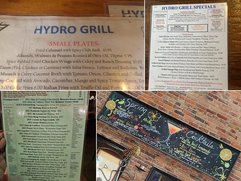 Hydro Grill Menu