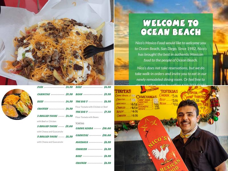 Nico's Mexican Food Menu