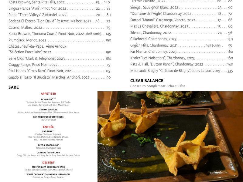 Echo Palm Beach Menu