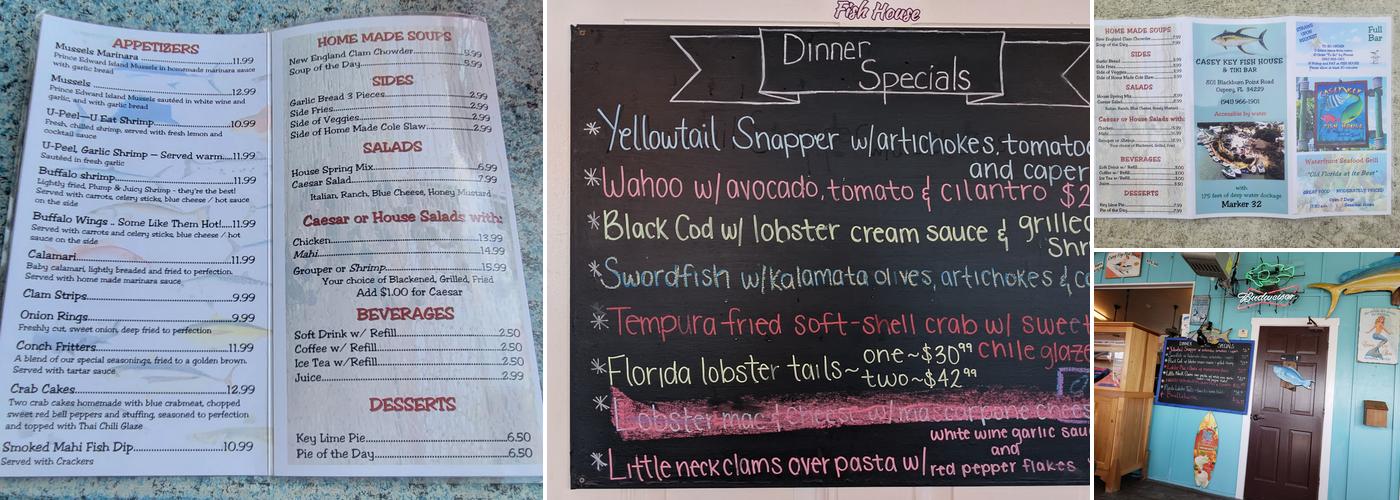 Casey Key Fish House Menu